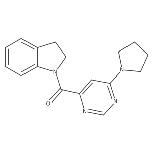 Indolin-1-yl(6-(pyrrolidin-1-yl)pyrimidin-4-yl)methanone结构式