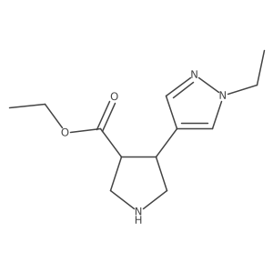 ethyl 4-(1-ethyl-1H-pyrazol-4-yl)pyrrolidine-3-carboxylate Structure