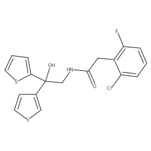2-(2-chloro-6-fluorophenyl)-N-(2-hydroxy-2-(thiophen-2-yl)-2-(thiophen-3-yl)ethyl)acetamide Structure