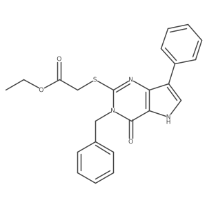 ethyl 2-((3-benzyl-4-oxo-7-phenyl-4,5-dihydro-3H-pyrrolo[3,2-d]pyrimidin-2-yl)thio)acetate结构式