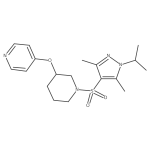 4-((1-((1-isopropyl-3,5-dimethyl-1H-pyrazol-4-yl)sulfonyl)piperidin-3-yl)oxy)pyridine结构式