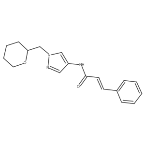 N-(1-((tetrahydro-2H-pyran-2-yl)methyl)-1H-pyrazol-4-yl)cinnamamide结构式
