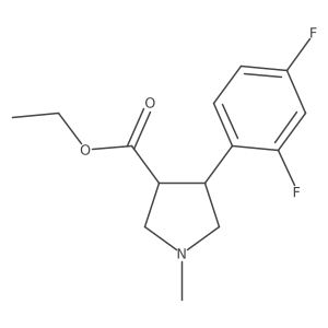 Ethyl 4-(2,4-difluorophenyl)-1-methylpyrrolidine-3-carboxylate结构式