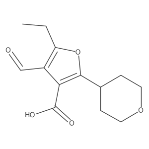 5-Ethyl-4-formyl-2-(oxan-4-yl)furan-3-carboxylic acid Structure