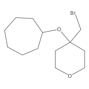 4-(Bromomethyl)-4-(cycloheptyloxy)oxane结构式