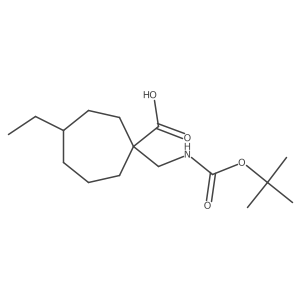 1-({[(Tert-butoxy)carbonyl]amino}methyl)-4-ethylcycloheptane-1-carboxylic acid结构式