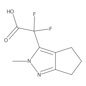 2,2-difluoro-2-{2-methyl-2H,4H,5H,6H-cyclopenta[c]pyrazol-3-yl}acetic acid结构式