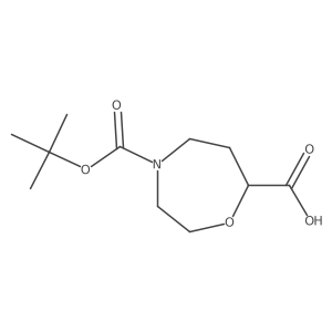 (S)-4-(tert-butoxycarbonyl)-1,4-oxazepane-7-carboxylic acid结构式