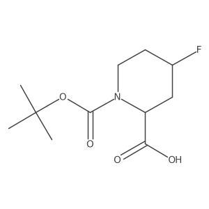 (2S,4R)-1-[(tert-butoxy)carbonyl]-4-fluoropiperidine-2-carboxylic acid结构式