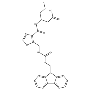 (3R)-3-({5-[({[(9H-fluoren-9-yl)methoxy]carbonyl}amino)methyl]-1,3-oxazol-4-yl}formamido)hexanoic acid Structure