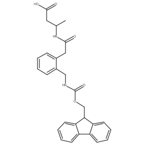 (3R)-3-(2-{2-[({[(9H-fluoren-9-yl)methoxy]carbonyl}amino)methyl]phenyl}acetamido)butanoic acid结构式
