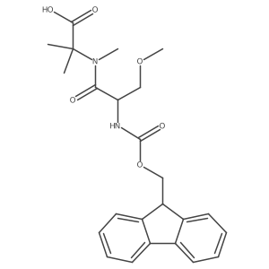 2-[2-({[(9H-fluoren-9-yl)methoxy]carbonyl}amino)-3-methoxy-N-methylpropanamido]-2-methylpropanoic acid结构式