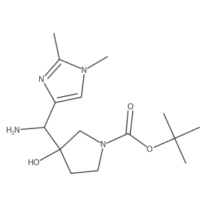 tert-butyl 3-[amino(1,2-dimethyl-1H-imidazol-4-yl)methyl]-3-hydroxypyrrolidine-1-carboxylate Structure
