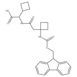 2-cyclobutyl-2-{2-[1-({[(9H-fluoren-9-yl)methoxy]carbonyl}amino)cyclobutyl]acetamido}acetic acid结构式