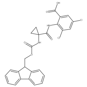 3,5-dichloro-2-[1-({[(9H-fluoren-9-yl)methoxy]carbonyl}amino)cyclopropaneamido]benzoic acid Structure