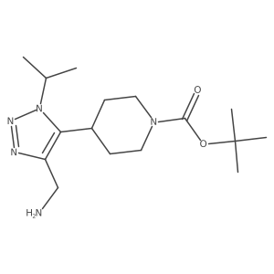 tert-butyl 4-[4-(aminomethyl)-1-(propan-2-yl)-1H-1,2,3-triazol-5-yl]piperidine-1-carboxylate结构式