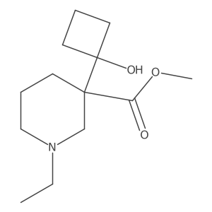 Methyl 1-ethyl-3-(1-hydroxycyclobutyl)piperidine-3-carboxylate结构式