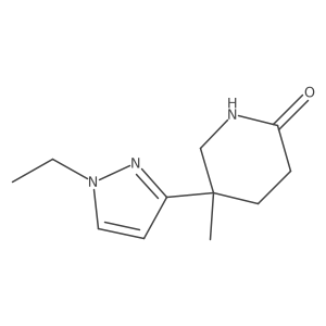 5-(1-ethyl-1H-pyrazol-3-yl)-5-methylpiperidin-2-one结构式