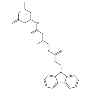 3-[4-({[(9H-fluoren-9-yl)methoxy]carbonyl}amino)-3-methylbutanamido]hexanoic acid结构式