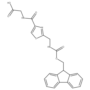 2-({2-[({[(9H-fluoren-9-yl)methoxy]carbonyl}amino)methyl]-1,3-thiazol-4-yl}formamido)acetic acid Structure