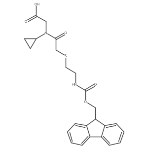 2-(N-cyclopropyl-2-{[2-({[(9H-fluoren-9-yl)methoxy]carbonyl}amino)ethyl]sulfanyl}acetamido)acetic acid结构式