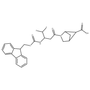 2-[3-({[(9H-fluoren-9-yl)methoxy]carbonyl}amino)-4,4-difluorobutanoyl]-2-azabicyclo[2.1.1]hexane-5-carboxylic acid结构式