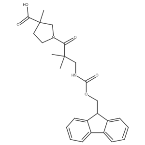 1-[3-({[(9H-fluoren-9-yl)methoxy]carbonyl}amino)-2,2-dimethylpropanoyl]-3-methylpyrrolidine-3-carboxylic acid Structure