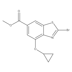 Methyl 2-bromo-4-(cyclopropyloxy)-6-benzothiazolecarboxylate结构式