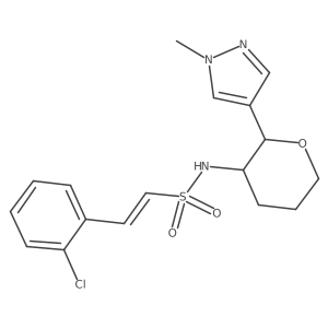 (E)-2-(2-Chlorophenyl)-N-[(2R,3S)-2-(1-methylpyrazol-4-yl)oxan-3-yl]ethenesulfonamide Structure