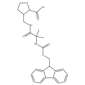 rac-(2R,3R)-3-{[2-({[(9H-fluoren-9-yl)methoxy]carbonyl}amino)-2-methylpropanamido]methyl}oxolane-2-carboxylic acid结构式