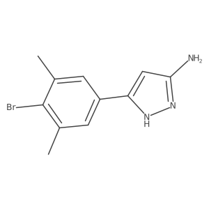 5-(4-bromo-3,5-dimethylphenyl)-1H-pyrazol-3-amine结构式