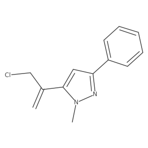 5-(3-chloroprop-1-en-2-yl)-1-methyl-3-phenyl-1H-pyrazole结构式