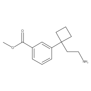 Methyl 3-[1-(2-aminoethyl)cyclobutyl]benzoate结构式