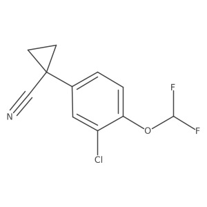 1-[3-Chloro-4-(difluoromethoxy)phenyl]cyclopropane-1-carbonitrile结构式