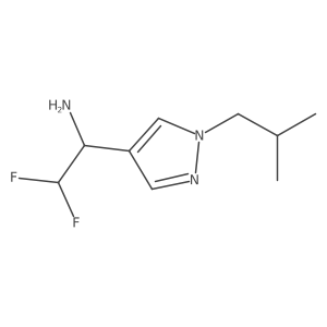 2,2-difluoro-1-[1-(2-methylpropyl)-1H-pyrazol-4-yl]ethan-1-amine结构式