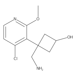3-(Aminomethyl)-3-(4-chloro-2-methoxypyridin-3-yl)cyclobutan-1-ol结构式