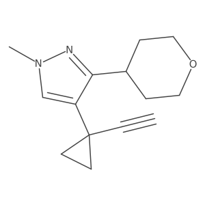 4-(1-ethynylcyclopropyl)-1-methyl-3-(oxan-4-yl)-1H-pyrazole结构式