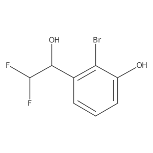 2-Bromo-3-(2,2-difluoro-1-hydroxyethyl)phenol结构式
