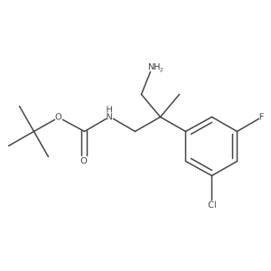 tert-butyl N-[3-amino-2-(3-chloro-5-fluorophenyl)-2-methylpropyl]carbamate Structure