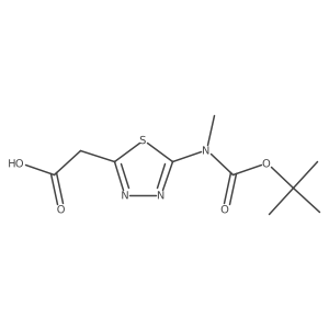 2-[5-[Methyl-[(2-methylpropan-2-yl)oxycarbonyl]amino]-1,3,4-thiadiazol-2-yl]acetic acid结构式