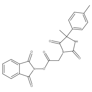 1,3-dioxo-2,3-dihydro-1H-isoindol-2-yl 2-[4-methyl-4-(4-methylphenyl)-2,5-dioxoimidazolidin-1-yl]acetate结构式