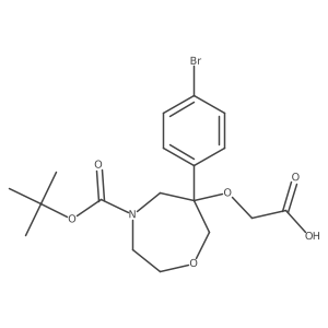 2-{[6-(4-Bromophenyl)-4-[(tert-butoxy)carbonyl]-1,4-oxazepan-6-yl]oxy}acetic acid结构式