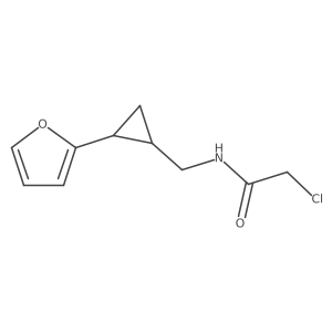 rac-2-chloro-N-{[(1R,2R)-2-(furan-2-yl)cyclopropyl]methyl}acetamide结构式