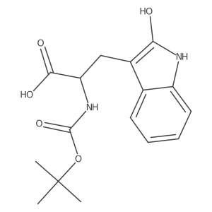 2-{[(tert-butoxy)carbonyl]amino}-3-(2-hydroxy-1H-indol-3-yl)propanoic acid结构式