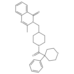 2-Methyl-3-{[1-(4-phenyloxane-4-carbonyl)piperidin-4-yl]methyl}-3,4-dihydroquinazolin-4-one结构式
