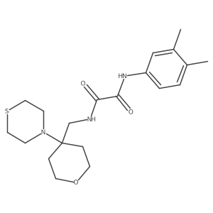 N'-(3,4-dimethylphenyl)-N-{[4-(thiomorpholin-4-yl)oxan-4-yl]methyl}ethanediamide Structure
