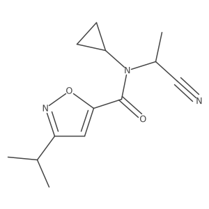 N-(1-Cyanoethyl)-N-cyclopropyl-3-propan-2-yl-1,2-oxazole-5-carboxamide结构式