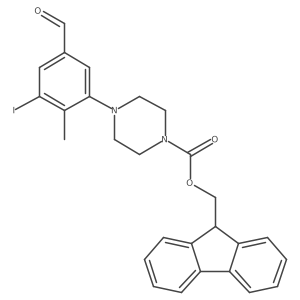 (9H-fluoren-9-yl)methyl 4-(5-formyl-3-iodo-2-methylphenyl)piperazine-1-carboxylate结构式