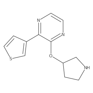 2-(Pyrrolidin-3-yloxy)-3-(thiophen-3-yl)pyrazine Structure