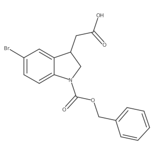 2-{1-[(benzyloxy)carbonyl]-5-bromo-2,3-dihydro-1H-indol-3-yl}acetic acid Structure